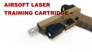 خرطوشة تدريب بالليزر باللون الأحمر/الأشعة تحت الحمراء لمسدس Airsoft، مثبتة على كمامة تعمل بالاهتزاز
